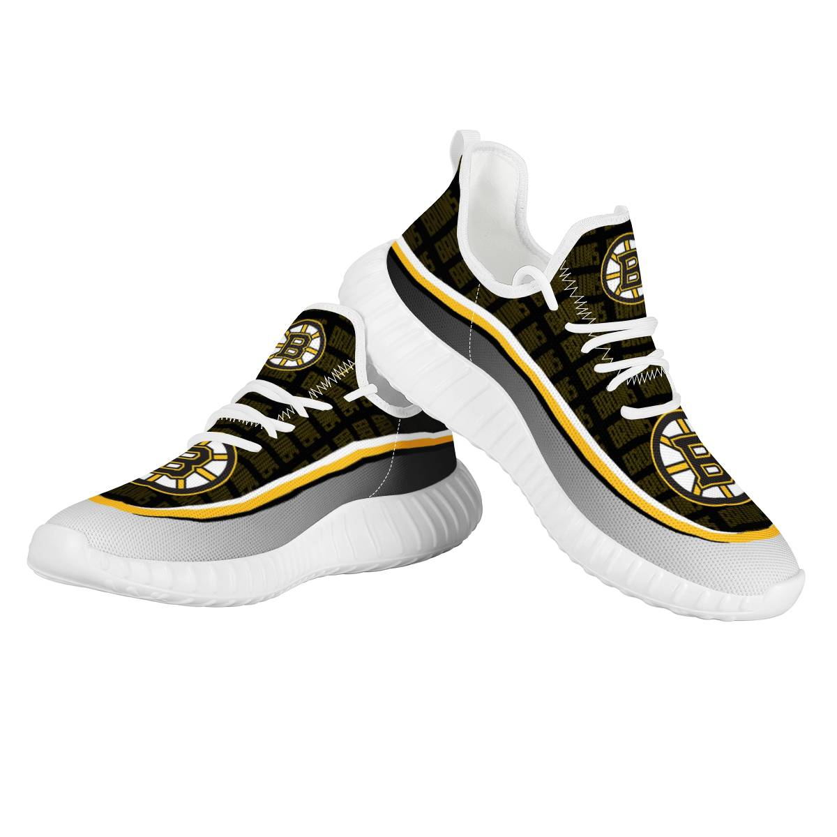 Women's NHL Boston Bruins Mesh Knit Sneakers/Shoes 001 Women's NHL Boston Bruins Mesh Knit Sneakers/Shoes 001